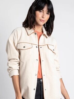 Thread & Supply Cream Corduroy Shacket